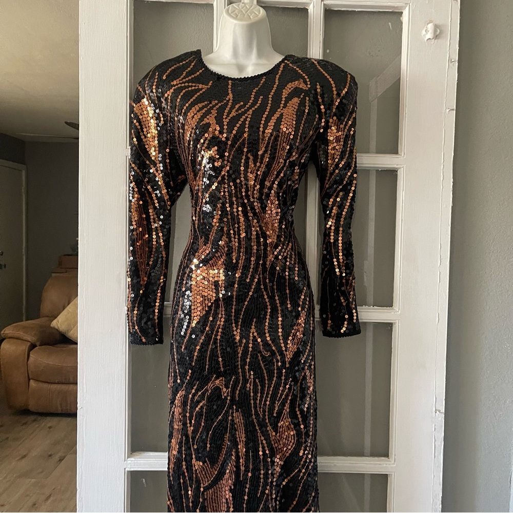 Oleg Cassini Vintage‎ Beaded Dress - Picture 3 of 10